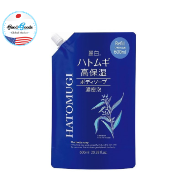 Sữa tắm dưỡng ẩm trắng da Hatomugi 600mL dạng túi