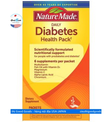 Vitamin cho người tiểu đường Diabetes Heath Pack Nature Made 60 gói